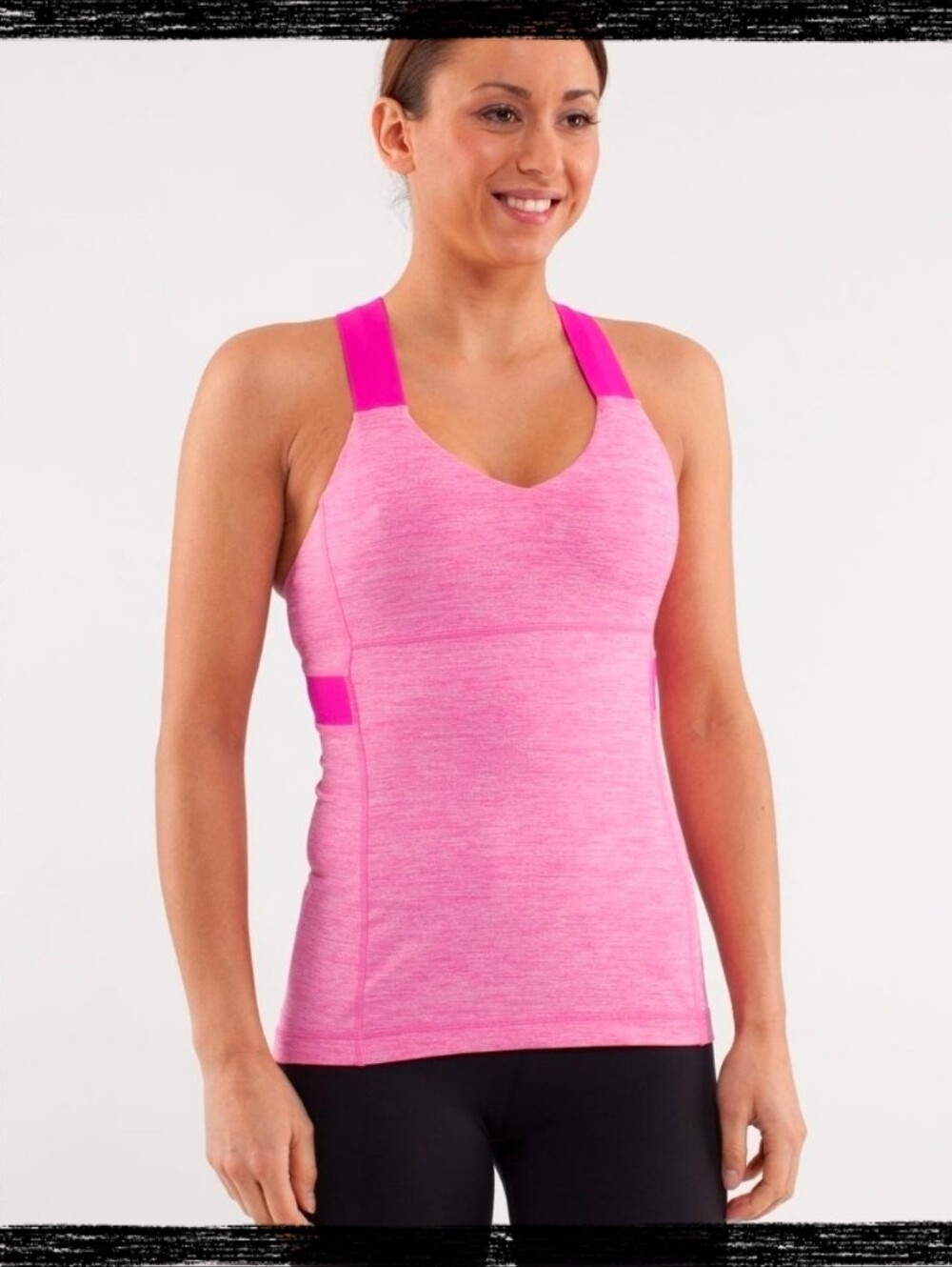 Lululemon Push Your Limits Tank Top Built In Bra Pink Heather Magenta Size 6